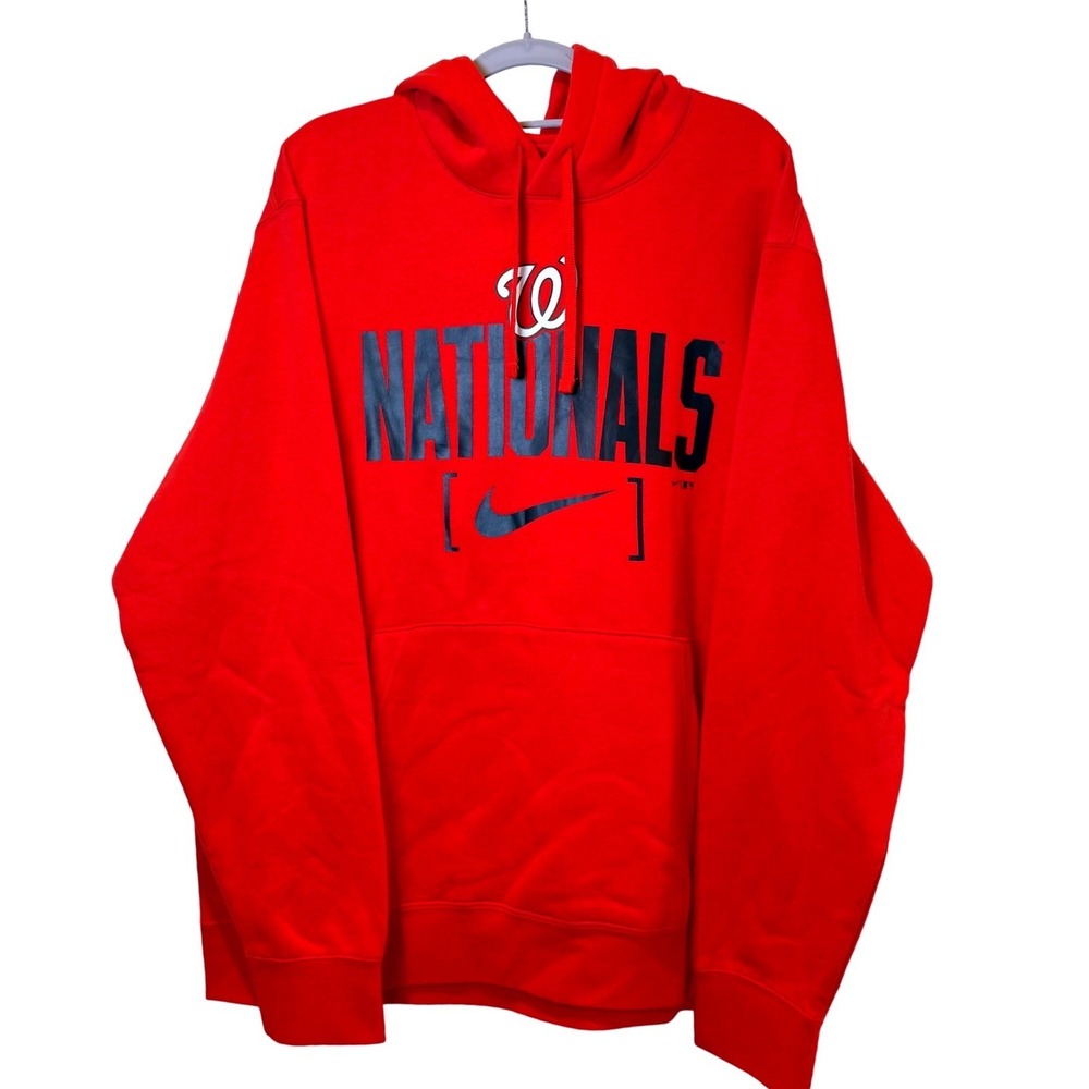 Nike Washington Nationals MLB Hoodie Mens XL‎ Red Pullover Sweatshirt Graphic
